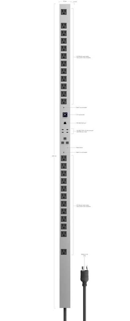 Unidad Inteligente de Distribución de Energía Ubiquiti UniFi Power Distribution Hi-Density