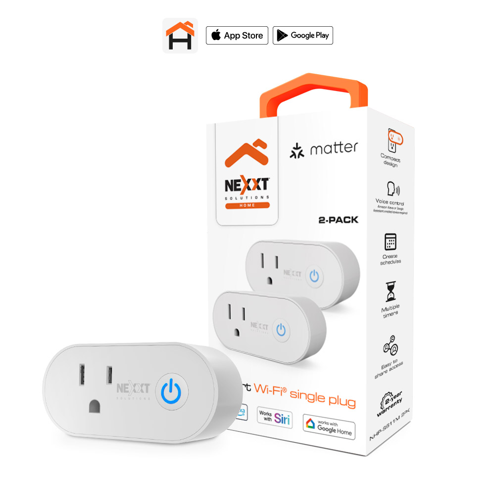Kit de 2x Interruptores Inteligentes de Pared Nexxt Solutions NHP-S611M Wi-Fi 2.4 GHz