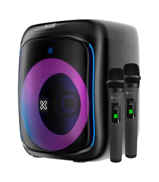 Sistema de Audio Klip Xtreme BoomBlaster de 1800W PMPO con 2 Micrófonos Inalámbricos
