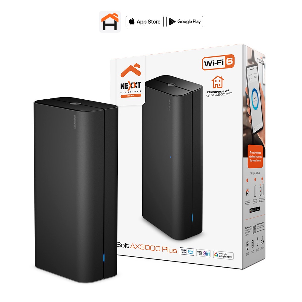 Sistema Wi-Fi 6 Modular True Mesh Nexxt Bolt AX3000 Plus de 2 Nodos Gigabit