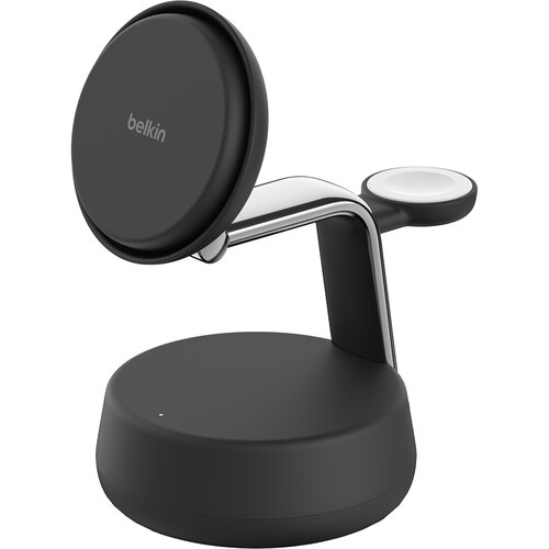 Cargador Inalámbrico Belkin UltraCharge Pro 3-en-1 Qi2 25W Gris Oscuro USB-C