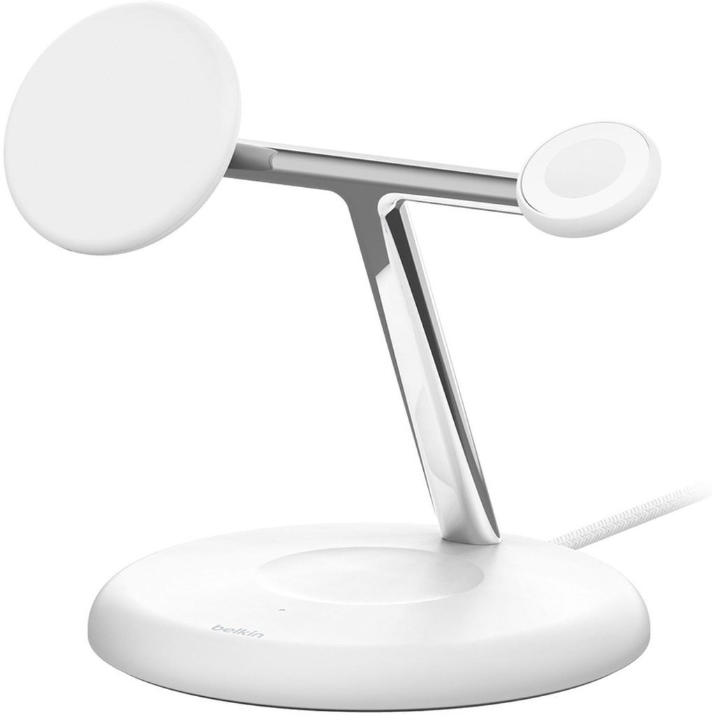 Cargador Inalámbrico Belkin BoostCharge Pro 3-en-1 Qi2 15W Blanco USB-C
