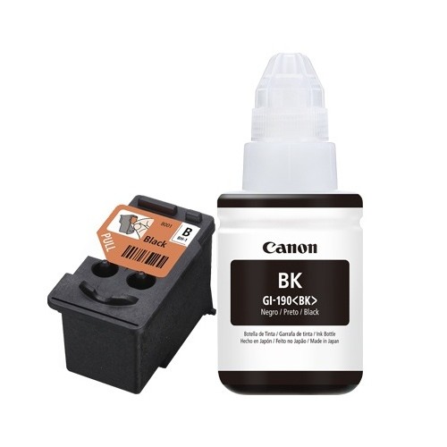 Kit de Cabezal de Impresión Negro Canon BH-1 + Botella de Tinta Negra GI-190