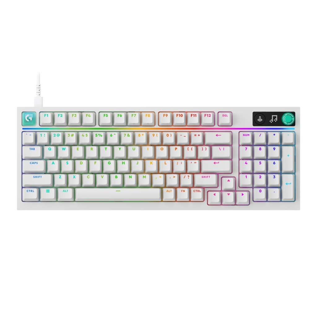 Teclado Mecánico Gamer Inalámbrico Logitech G515 LIGHTSPEED TKL de Perfil Bajo, Blanco Inglés