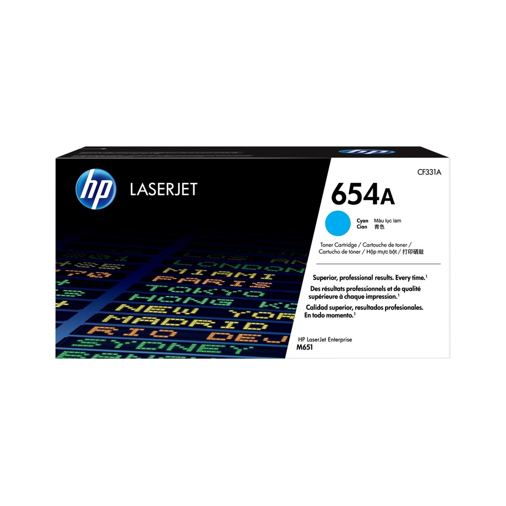 Tóner HP 654A Cian de Capacidad Estándar