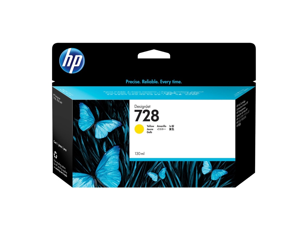 Cartucho de Tinta HP 728 Amarilla 130ml de Capacidad Estándar