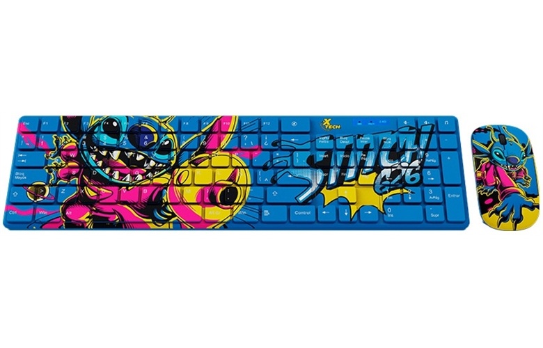 Combo de Teclado y Mouse Inalámbrico Xtech XTK-D312ST Edición Disney Stitch 2.4GHz