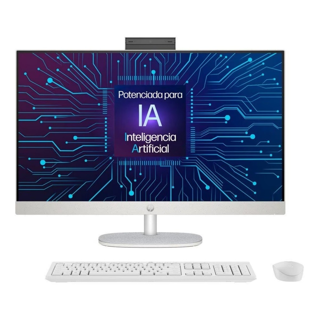 Computadora All-in-One HP 27" FHD AMD Ryzen 7 350 AI 512GB SSD Windows 11 Home, Blanco
