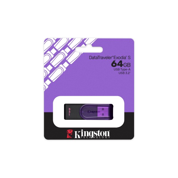 Memoria USB Kingston DataTraveler Exodia M de 128GB USB 3.2 Gen 1 - LATAM Purple Casin