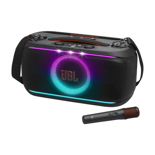 Bocina Portátil JBL PartyBox On-The-Go 2 con Micrófonos para Karaoke