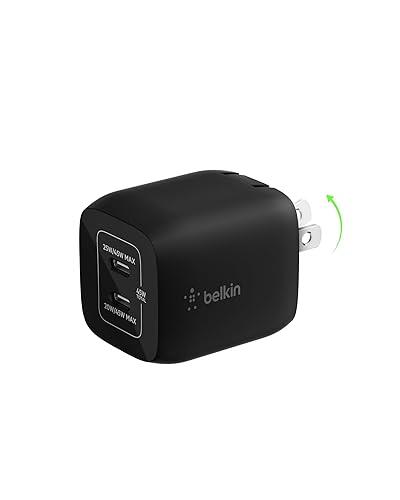 Cargador de Pared Doble USB-C Belkin BoostCharge Pro GaN 45W con PPS