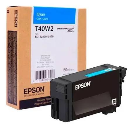 Cartucho de Tinta Epson T40W UltraChrome XD2 50ml, Cian