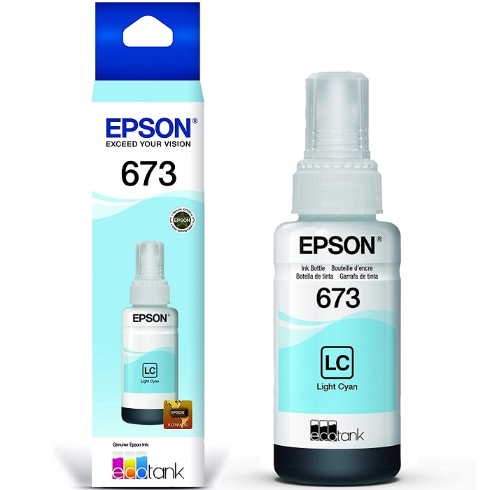  Botella de Tinta Epson T673 EcoTank, Cian Claro