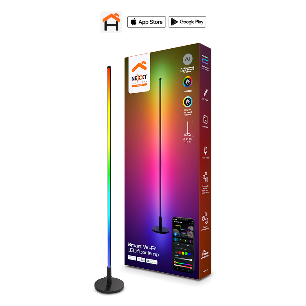 Lámpara de Piso LED RGBIC con Wi-Fi inteligente® y tecnología de IA