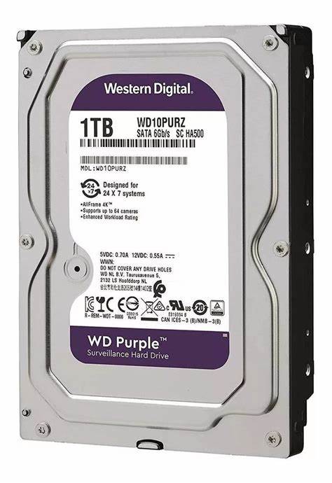 Disco Duro Interno Western Digital Purple 4TB a 5400RPM SATA