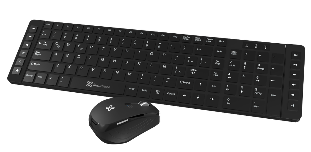 Teclado y Mouse Inalámbrico Klip Xtreme Revolution USB Negro Español