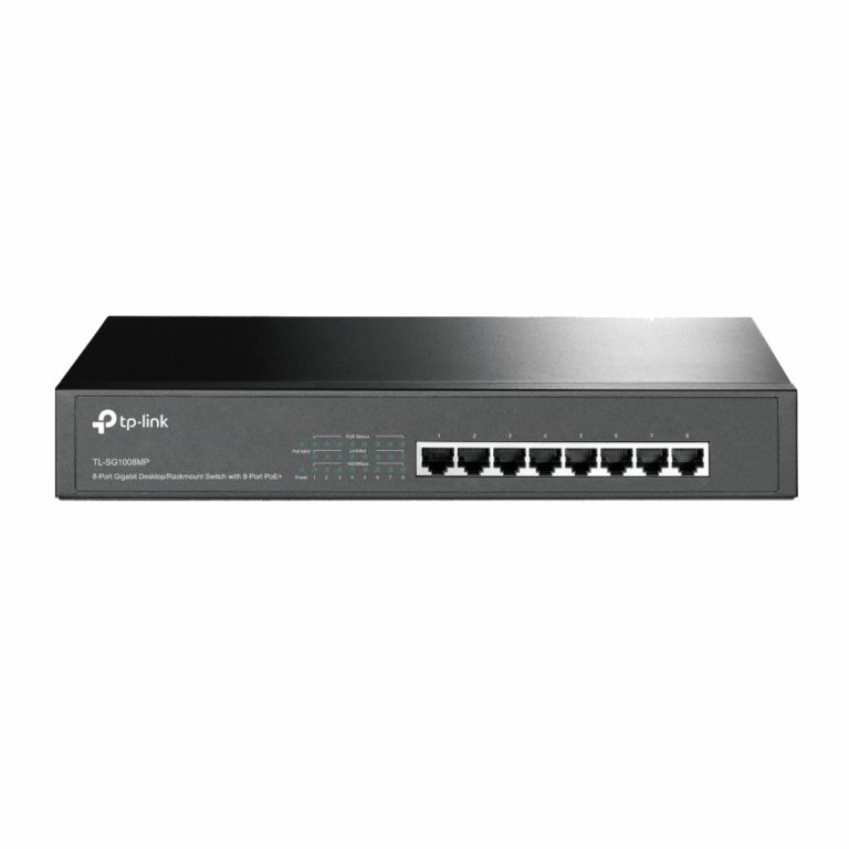 Switch TP-LINK Gigabit de sobremesa/de montaje en rack de 8 puertos con PoE+ de 8 puertos