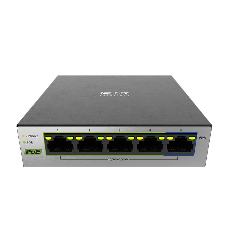 Switch De Escritorio PoE NSW-V501P de 5 Puertos 10/100/1000Mbps 60W