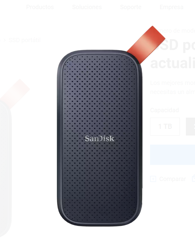 Unidad de estado sólido SanDisk Externo de 2TB USB Tipo C 3.2 Gen 2