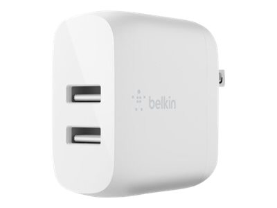 Cargador de Pared Belkin De 24Watts con 2 salidas USB + Cable USB-A a USB-C
