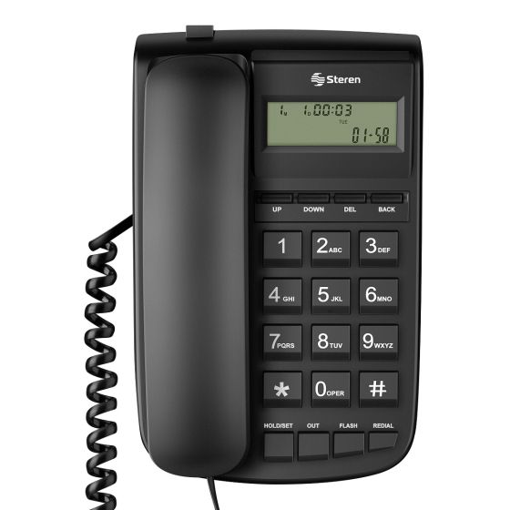 Teléfono con pantalla LDC y teclado grande  Negro