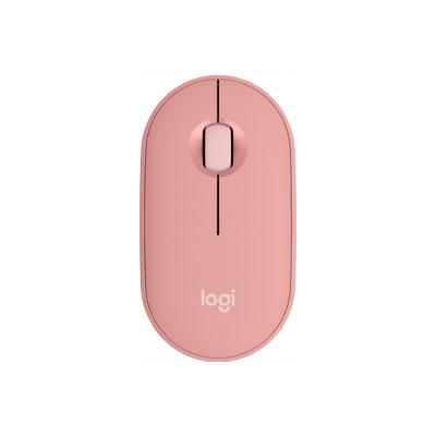 Mouse 2 Logitech Pebble M350s mouse inalámbrico Bluetooth, Color Rosa