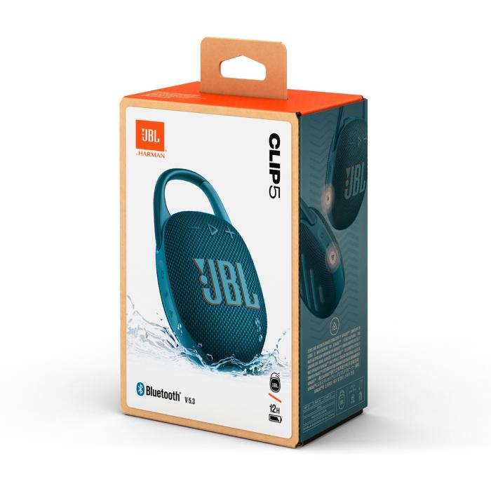 Bocina Bluetooth Portátil JBL Clip 5 Resistente al Agua 7W Color Azul