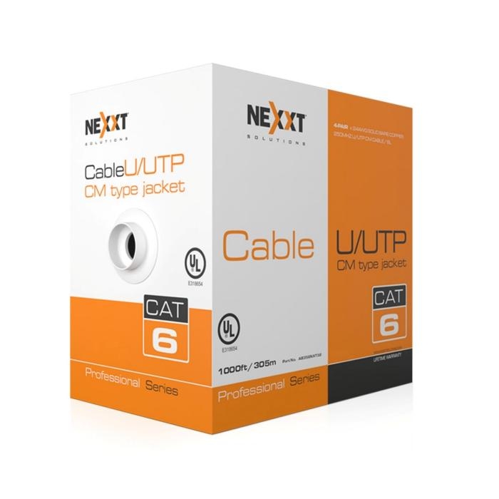 Bobina de Cable UTP Cat6 con Revestimiento CM 24AWG 305m gris