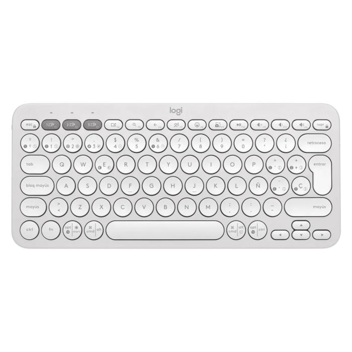 Teclado Inalámbrico Logitech Pebble Keys 2 Bluetooth en Español Color Blanco