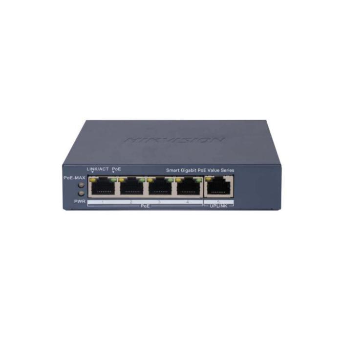 Switch  Hikvision DS-3E1505P-EI/M de 4 Puertos Gigabit PoE 45W