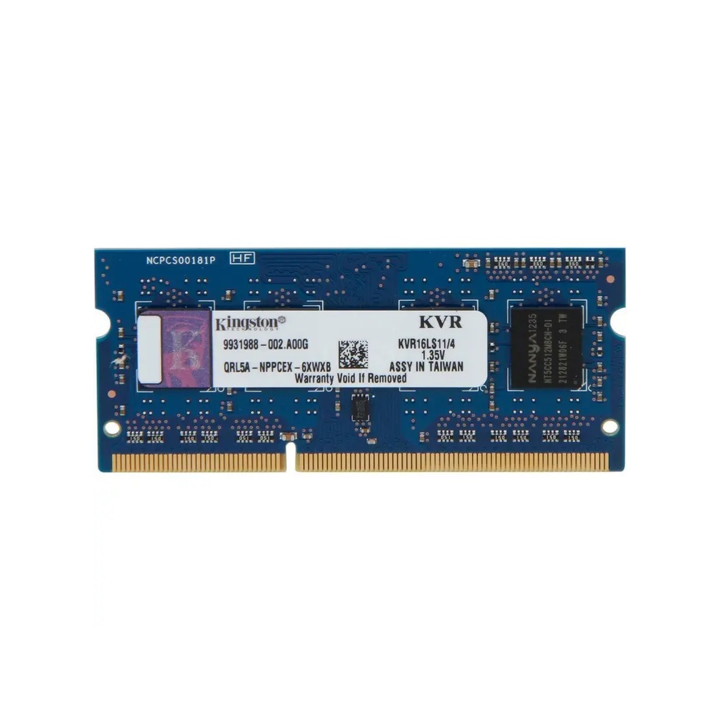 Memoria RAM Kingston Generica DDR3L 1600Mhz de 4GB para Notebook 