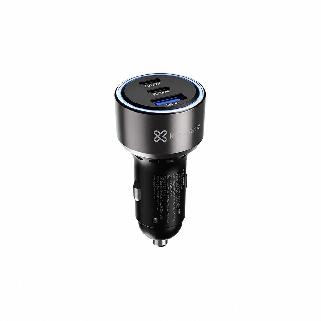 Klip Xtreme KCC-060 - Car power adapter - 60 Watt - 2 x 24 pin USB-C / 9 pin USB Type A - Cellular phone / Tablet - Car - Para Smartphones, tablets, small devices