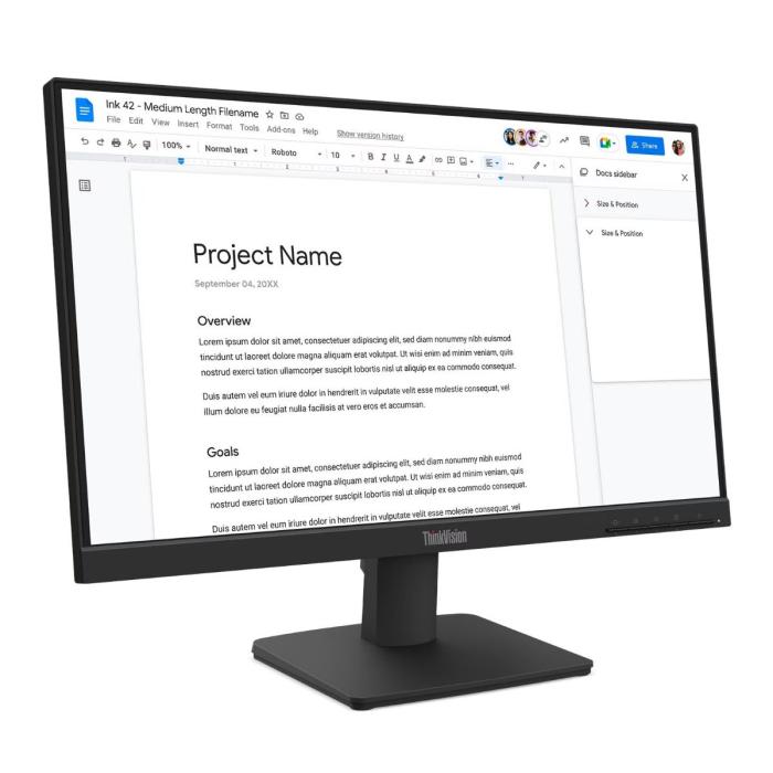 Monitor Lenovo ThinkVision S22-4e FHD 1920 x 1080 de 22" HDMI y VGA 3y