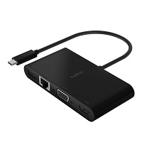 Belkin – Adaptador de carga y multimedia – USB-C – VGA, HDMI – GigE