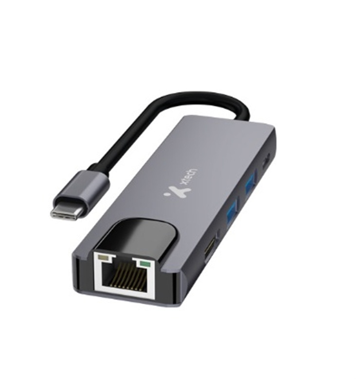 Xtech Hub 5-in-1 USB-C RJ-45 XTC-5