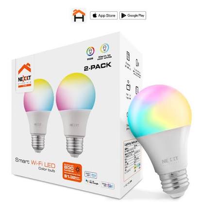 [NHB-C110M 2PK] Kit de 2 Bombillos Inteligentes LED Multicolor RGB Wi-Fi Nexxt Solutions