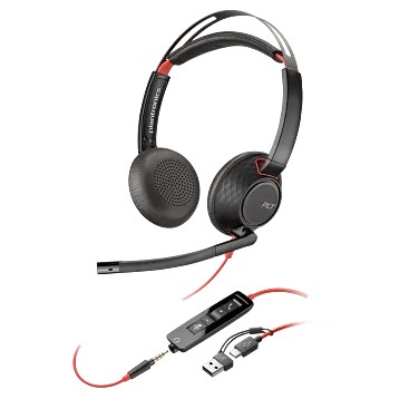 [8X231AA] Audífonos Poly Blackwire 5220 con Sistema de Conexión Modular 3.5 mm USB-C/A