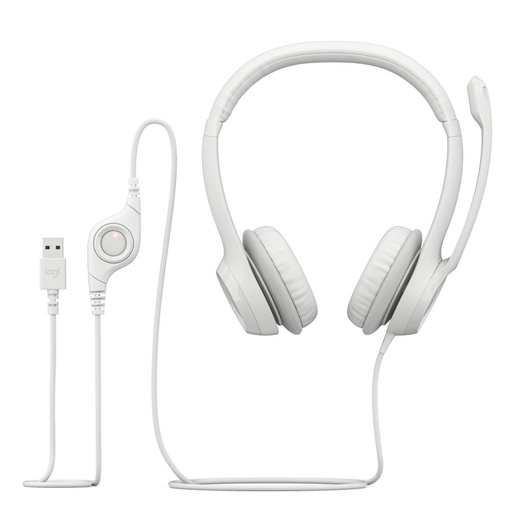 [981-001285] Audífonos Alámbricos Logitech H390 Blanco USB-A