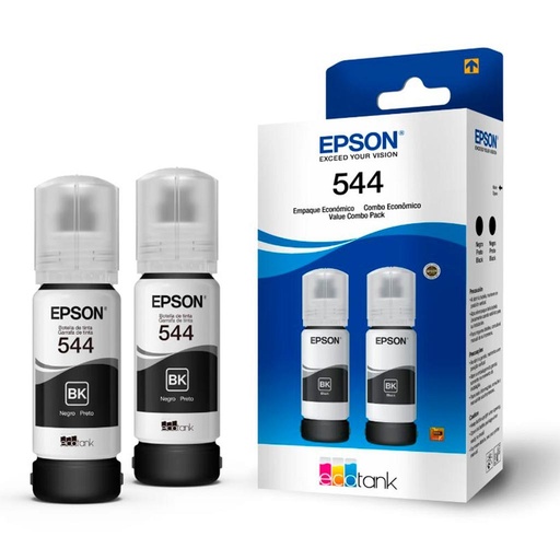 [T544120-2P-CH] Paquete de 2x Botellas de Tinta Negra Epson T544 65ml c/u