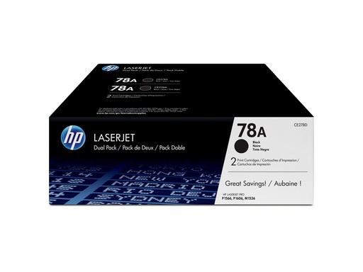 [CE278AD] Paquete de 2x Cartúchos de Tóner HP 78A Negro