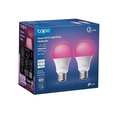 [Tapo L530E(2-pack)(US)] Paquete de 2 Focos Inteligentes Wi-Fi RGB Multicolor Tapo L530E