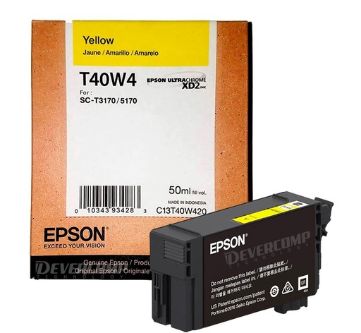 [T40W420] Cartucho de Tinta Epson T40W UltraChrome XD2 50ml, Amarillo
