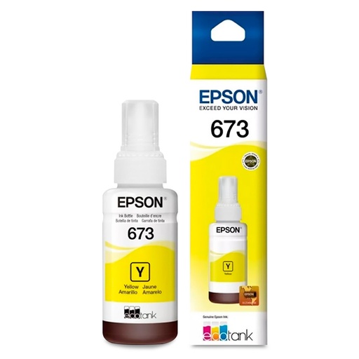 [T673420-AL] Botella de Tinta Epson T673 EcoTank, Amarillo 