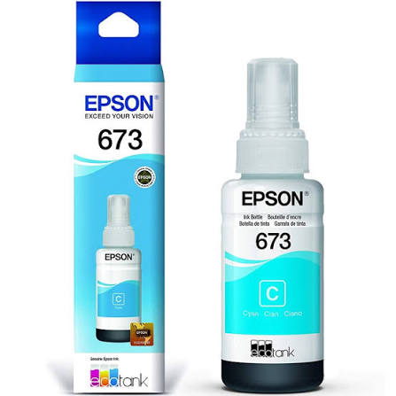 [T673220-AL] Botella de Tinta Epson T673 EcoTank, Cian