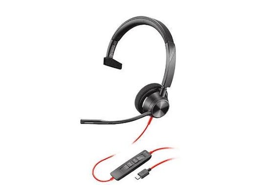 [8X216AA] Auriculares Monoaurales USB-C Poly Blackwire 3310 Negro