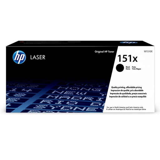 [W1510X] Cartucho De Tóner H.P. Negro LaserJet W1510X = 151X