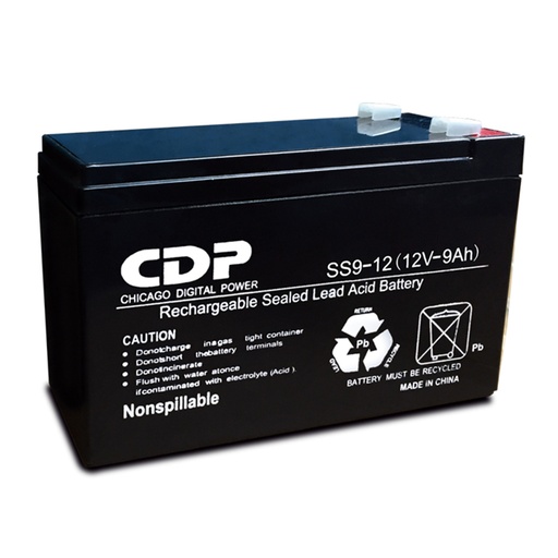 [CDP169] BATERIA CDP 12 VOLTIOS 9AH ACIDO PLOMO, SELLADA, LIBRE DE MANTENIMIENTO