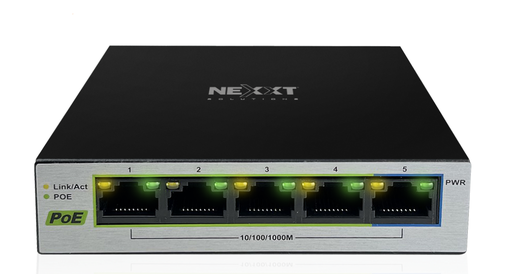 [NSW-V501P] Switch De Escritorio PoE NSW-V501P de 5 Puertos 10/100/1000Mbps 60W