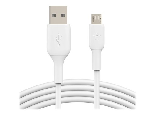 [CAB005bt1MWH] Cable de Carga USB Tipo A a Micro USB Belkin de 1Mts color Blanco