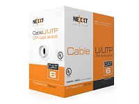 [AB356NXT32] Bobina de Cable U/UTP Cat6 para velocidades Giga, 8 conductores, 4 pares, tensión 75V, calibre 24AWG, revestimiento tipo CM